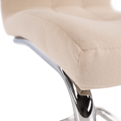 Krzesło do jadalni, beżowa tkanina Dulux Velvet/chrom, SALOMA NEW