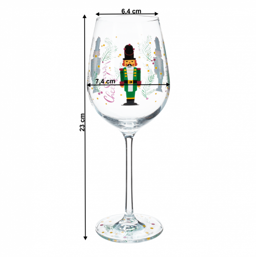 TEMPO-KONDELA TIPSY TRIO, čaše za vino, set od 3 komada, 450 ml, prozirne sa zimskim motivom