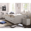 Łóżko z wysuwanymi dostawkami, białe, pełne, 90x200, FLOPY