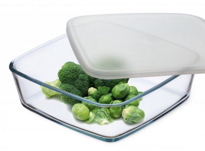 Lebensmittelglas aus Glas 1 l + quadratischer UH-Deckel