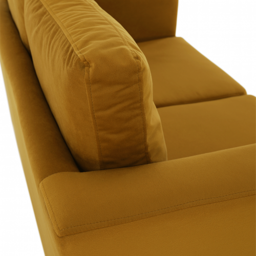 Sofa w całości tapicerowana, tkanina musztardowa, LUANA