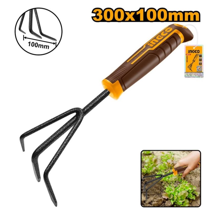 Glebogryzarka ogrodowa 3 zęby 300x100mm INGCO