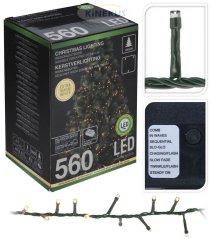 Weihnachtslicht 560 LED extra warmweiß, 11 m, mit Funktionen, für 180 cm Baum, außen/innen