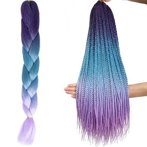 Syntetické vlasy vrkoče ombre blue/fio W10342 (akce)