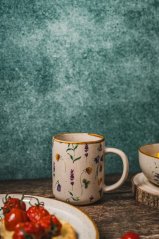Cană ceramică 400ml BELLE LINE amestec de flori