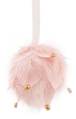 MagicHome Weihnachtsdekoration, Kugel, Daunen, rosa, 10x10x9 cm