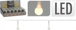 Lampka świąteczna 20 LED o barwie ciepłej bieli, kulki, baterie