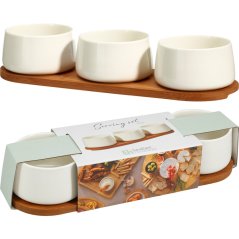 4 darabos fehér porcelán tálkészlet