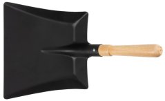 Lopata za smeće S532, crna, s drvenom drškom