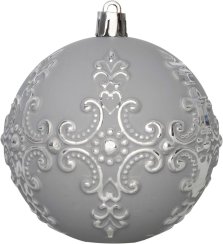 Gule MagicHome Vianoce, sada, 3 ks, strieborná, na vianočný stromček, 8 cm