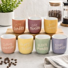Sada 7 ks kameninových šálok na kávu, 220 ml