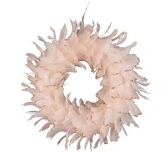 MagicHome Weihnachtskranz, Daunen, rosa, hängend, 35 cm