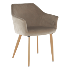 Sessel, Stoff Taupegraubraun/Buche, ODOVEL