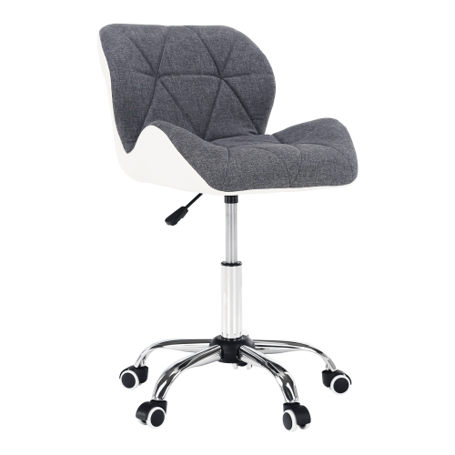 Krzesło biurowe, biały/szary/chrom, BADAR