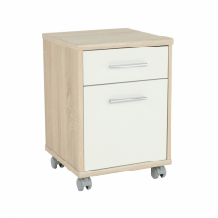 Pisarniški zabojnik, sonoma hrast/bela, JOHAN 2 NEW 07