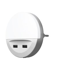LEDVANCE LUNETTA® USB svetilka, LED, vtičnica, 2x USB polnilna vrata, 3lm, 3000K, senzor dan-noč