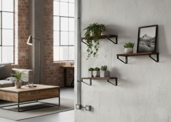 Nástenný stojan na rastliny 3 závesné police na kvety dekorácie Loft ModernHome