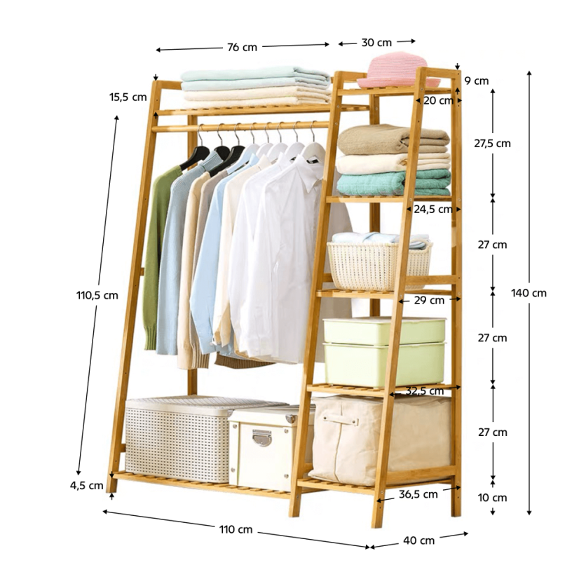 Garderobni organizator, prirodni, VINET