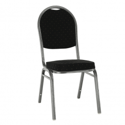 Stuhl, stapelbar, schwarzer Stoff / graues Gestell, JEFF 3 NEU