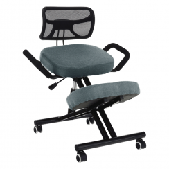 Ergonomska stolica za klečanje, sivo/crna, RUFUS