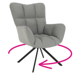 Dizajn okretna stolica, sivo/crna, KOMODO