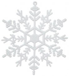 Ozdoba MagicHome Vánoce, 6 ks, sněhová vločka, bílá, na vánoční stromek, 12 cm