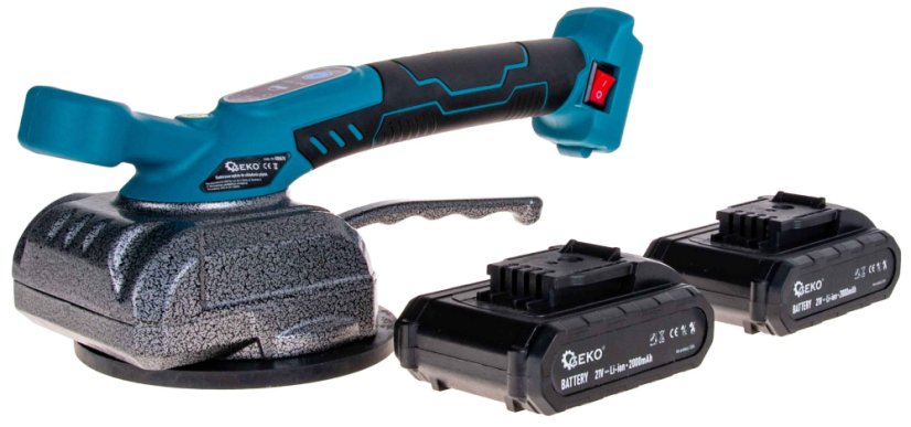 Akku-Vibrationssauger für Fliesen und Pflaster, 2x 21V Akku, GEKO