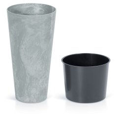 Pflanzgefäß mit Einsatz TUBUS Slim Beton 250x475 mm, Betonoptik