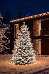 Ghirlandă MagicHome Crăciun, iluminare simplă, 550 de LED-uri alb cald/alb rece, IP44, 12,45 m