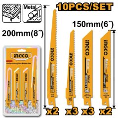 Brzeszczoty do różnych gatunków drewna INGCO, zestaw 10 sztuk do piły ogonowej KLC