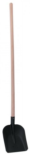 Ravna lopata 24 x 28 cm, crni lak s bukovom drškom 130 cm