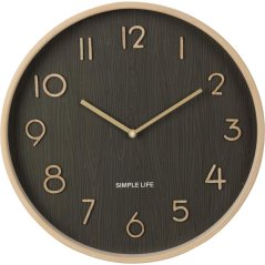 Hodiny nástenné 38 cm dekor tmavé drevo Hodiny nástenné 38 cm dekor tmavé drevo