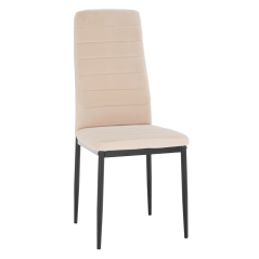 Stol, bež blago Dulux Velvet/črna kovina, COLETA NOVA