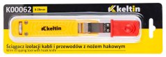 Villanyszerelő kés kábelcsupaszításhoz, hajlított pengével 8-28 mm, KELTIM