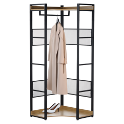 Sarokállvány, tölgy/fekete, KILOS NEW TYP 4