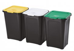 Behälter für getrennten Abfall UH 45l 3er-Set „Cover Line“ TONTARELLI