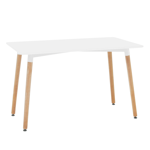Jedilna miza, bela/bukev, 120x70 cm, DIDIER 4 NOVO