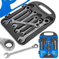 Ratschenschlüsselsatz, 7-teilig (8,10,11,13,14,17,19 mm), GEKO