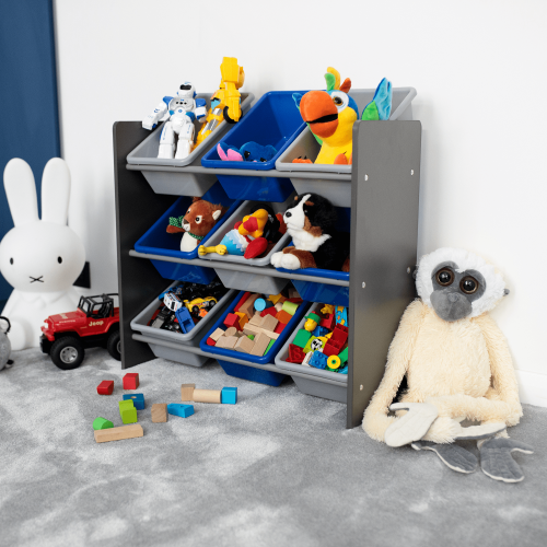 Organizer/Regal für Spielzeug, grau/blau, MAHEK