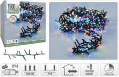 Lumină de Crăciun 1500 LED colorată, 30 m, cu temporizator, cu funcții, pentru brad de 330 cm, exterior/interior (akce)