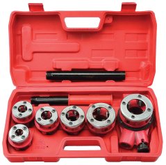 6-dijelni set navojnih glava 1/4";, 3/8";, 1/2";, 3/4";, 1";, 5/4"; sa čegrtaljkom i ručkom, GEKO (akce)