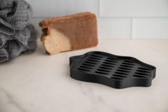 Săpunieră cu grilă 7x12x1cm plastic mix alb/negru