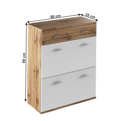 Komoda TIP 4, Wotan hrast/bijela, CYRIL - POSEBNA PONUDA