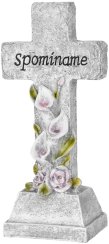 Dekorace MagicHome, Kříž, LED, polyresin, na hrob, solar, 15x9,5x32 cm