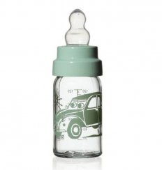 Fľaša kojenecká sklenená 125 ml mix dekor
