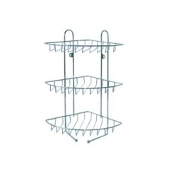 Fürdőszobai polc 3 szintes drótos sarok króm 23x23x43 cm XXX