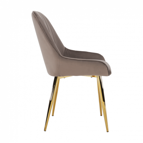 Blagovaonska stolica, sivo-smeđa Taupe/zlatna krom-zlatna, PERLIA