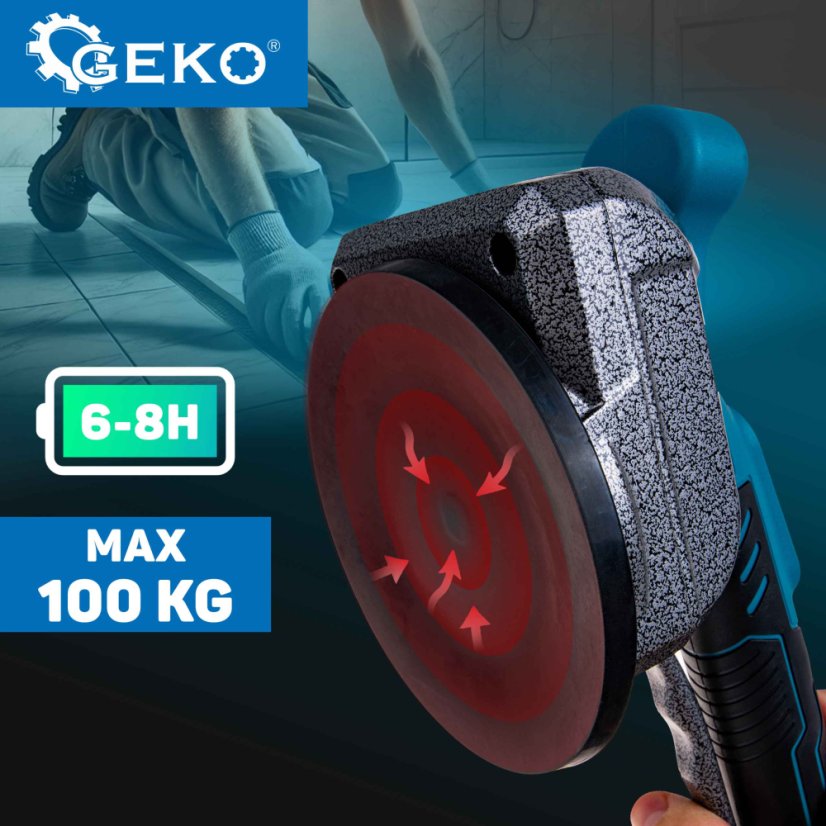 Akku-Vibrationssauger für Fliesen und Pflaster, 2x 21V Akku, GEKO