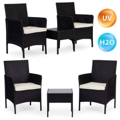 Set záhradného nábytku 2 kreslá a stôl MultiGarden Black