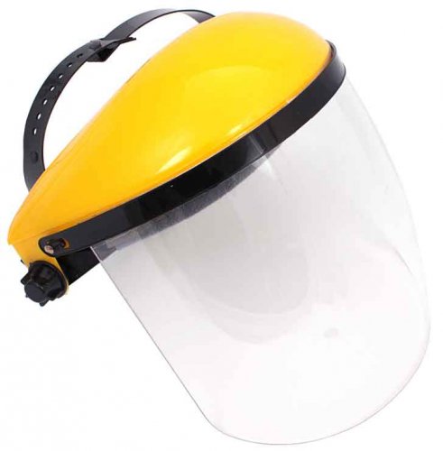 Ochranný obličejový štít z polykarbonátu s krytem hlavy, tloušťka 1,5 mm, XL-TOOLS